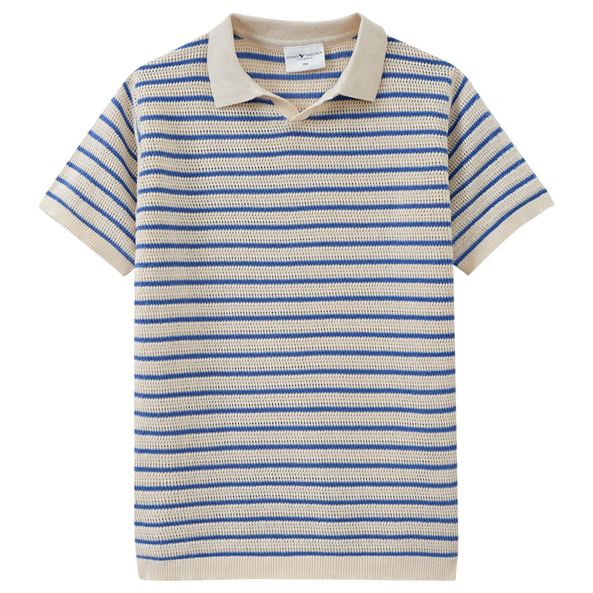 Bild 1 von Jungen Strick-Poloshirt mit Streifen BLAU / HELLBEIGE