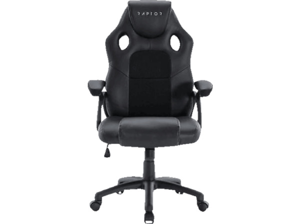 Bild 1 von RAPTOR Gaming Stuhl GS-40 PU+FABRIC Stuhl, Schwarz, Schwarz