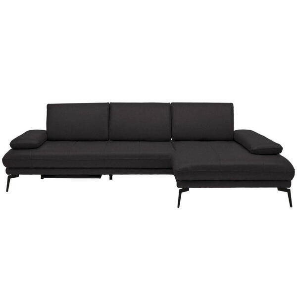 Bild 1 von Celina Home Ecksofa, Dunkelbraun, Leder, Echtleder, Rindleder, 3-Sitzer, Ottomane rechts, L-Form, 273x187 cm, Made in EU, Fußauswahl, Lederauswahl, Stoffauswahl, seitenverkehrt erhältlich, Hocker R