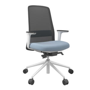 Drehstuhl, Schwarz, Weiß, Pastellblau, Metall, Kunststoff, Textil, Drehkreuz, 70x103-115x70 cm, Stoffauswahl, Sitzfläche 360° drehbar, Arbeitszimmer, Bürostühle, Drehstühle