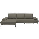 Bild 1 von Celina Home Ecksofa, Graubraun, Leder, Echtleder, Rindleder, 3-Sitzer, Ottomane links, L-Form, 273x187 cm, Made in EU, Fußauswahl, Lederauswahl, Stoffauswahl, seitenverkehrt erhältlich, Hocker Rüc