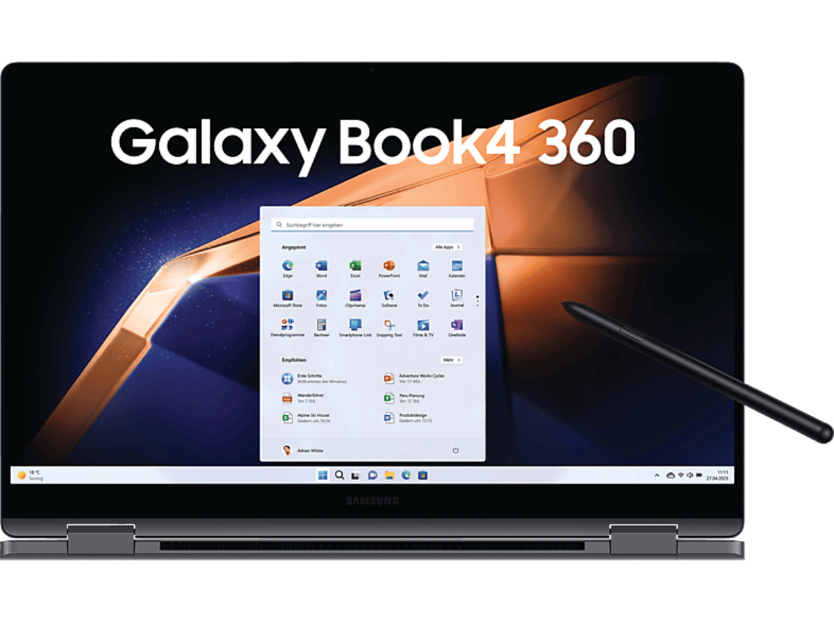 SAMSUNG Galaxy Book4 360, Notebook, mit 15,6 Zoll Display Touchscreen ...