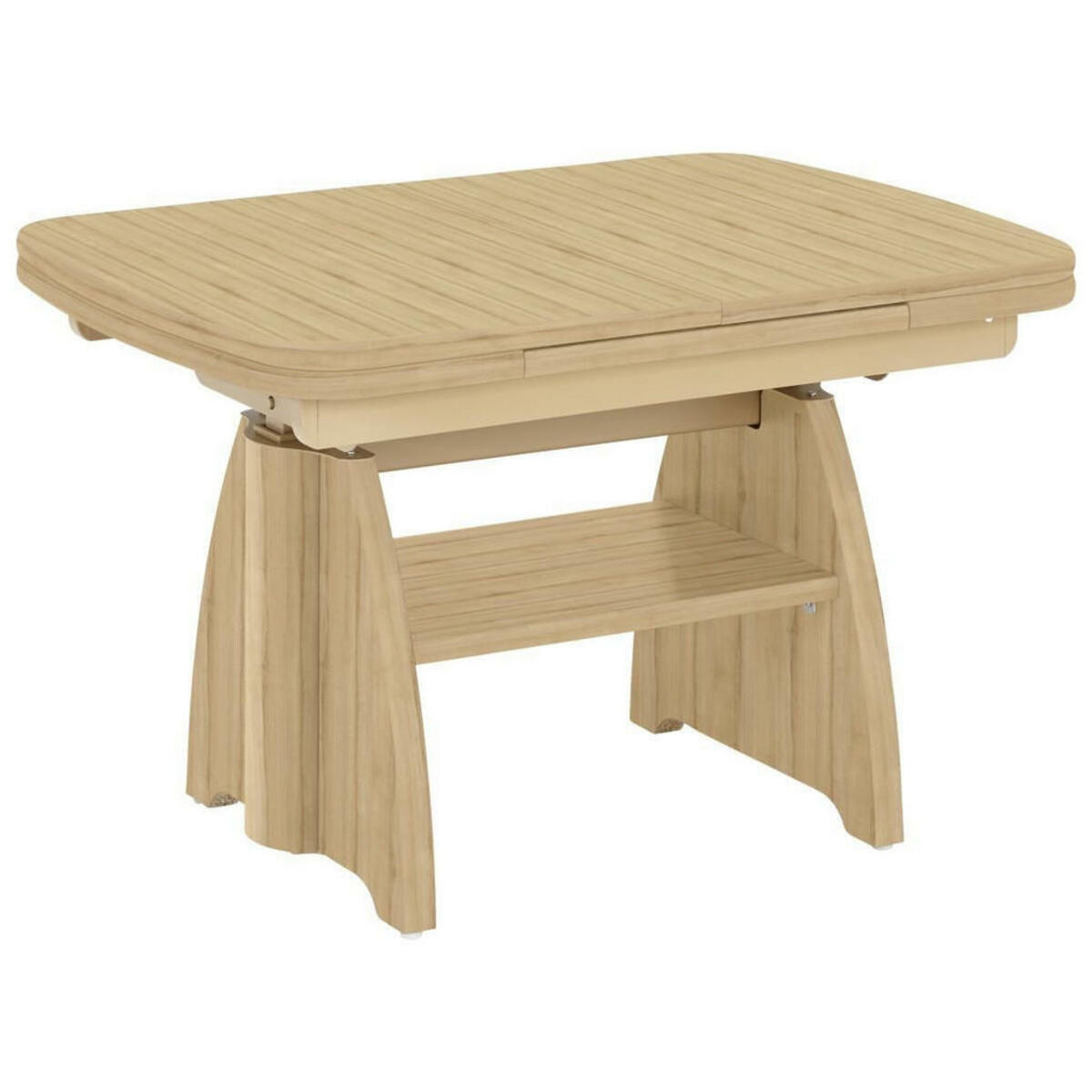 Bild 1 von Venda Couchtisch, Eiche, Metall, Holzwerkstoff, Eiche, furniert, rechteckig, Wange, 71x56-75x125-165.5 cm, ausziehbar, höhenverstellbar, Wohnzimmer, Wohnzimmertische, Couchtische, Metall-Couchtische