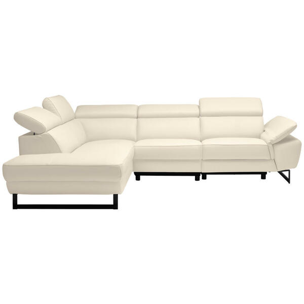 Bild 1 von Celina Home Ecksofa, Beige, Leder, Echtleder, Rindleder, 5-Sitzer, Ottomane links, L-Form, 281x225 cm, Made in EU, Lederauswahl, Stoffauswahl, seitenverkehrt erhältlich, Hocker Rücken echt, Wohnzim