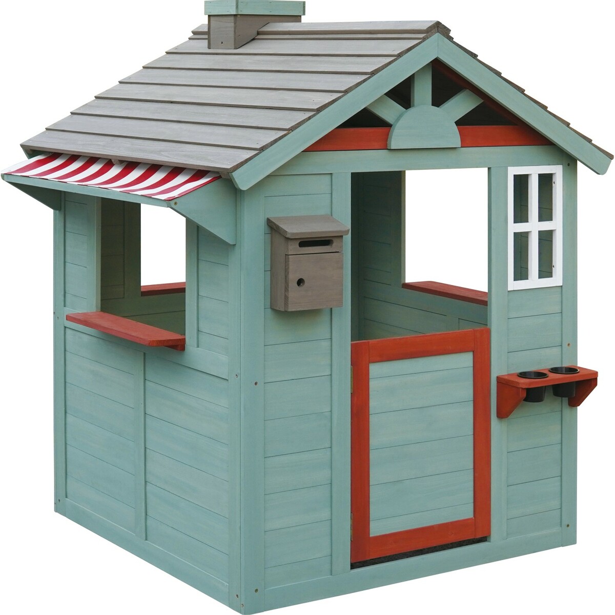 Bild 1 von Spielhaus Tanne 109 cm x 112 cm x 137 cm Grau-Rot-Weiß