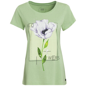 Damen T-Shirt mit Blumen-Print HELLGRÜN