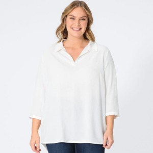Damen-Bluse mit schöner Struktur, große Größen, White