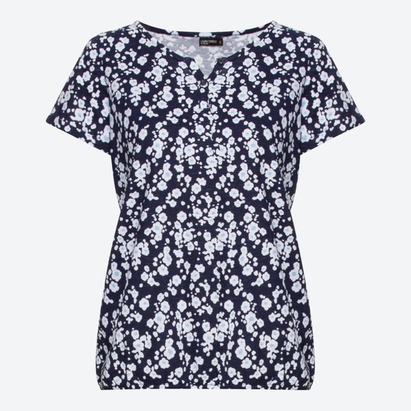 Bild 1 von Damen-T-Shirt mit Blümchen-Muster, Dark-blue