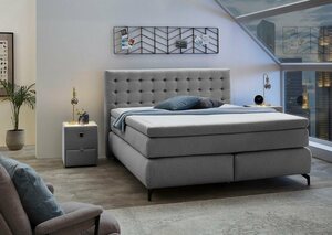 Jockenhöfer Gruppe Boxspringbett Jessica, mit Topper, Grau