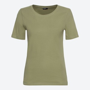 Damen-T-Shirt aus reiner Baumwolle, Dark-green