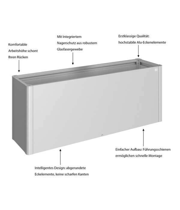 Bild 2 von Biohort Metall HochBeet 2x0,5, silber-metallic, ca. B201/H77/T53 cm