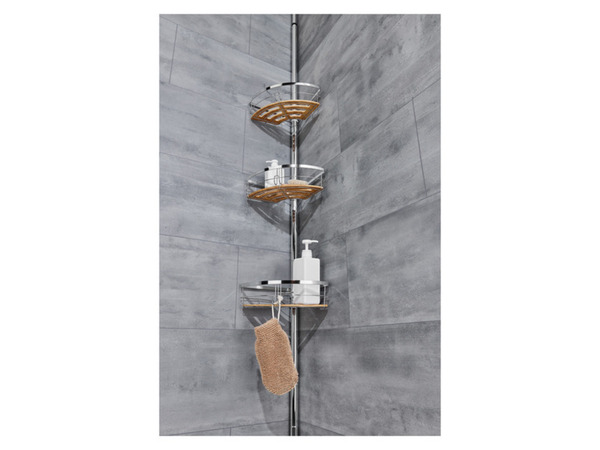 Bild 2 von LIVARNO home Duscheckregal Teleskopierbar Bambus verchromt