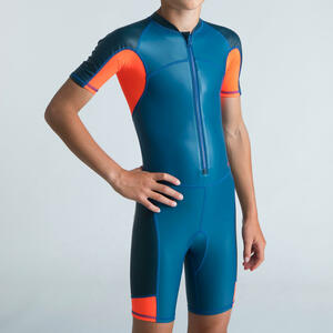 Schwimmanzug Shorty Jungen - 100 Kloupi blau/rot Blau|orange|türkis