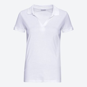Damen-Poloshirt aus reiner Baumwolle, White