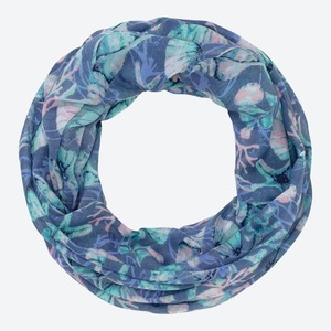 Damen-Loop-Schal mit schickem Muster, Dark-blue