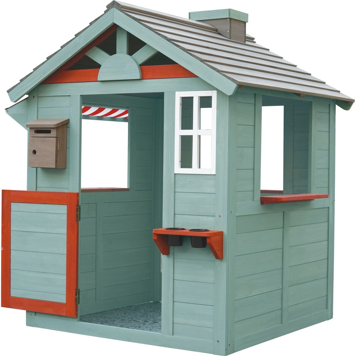 Bild 3 von Spielhaus Tanne 109 cm x 112 cm x 137 cm Grau-Rot-Weiß