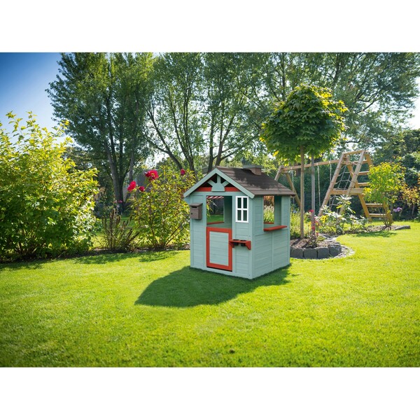 Bild 4 von Spielhaus Tanne 109 cm x 112 cm x 137 cm Grau-Rot-Weiß