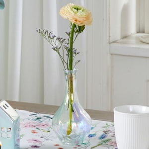 Glas-Vase in Perlmutt-Optik, ca. 9x9x17cm, White