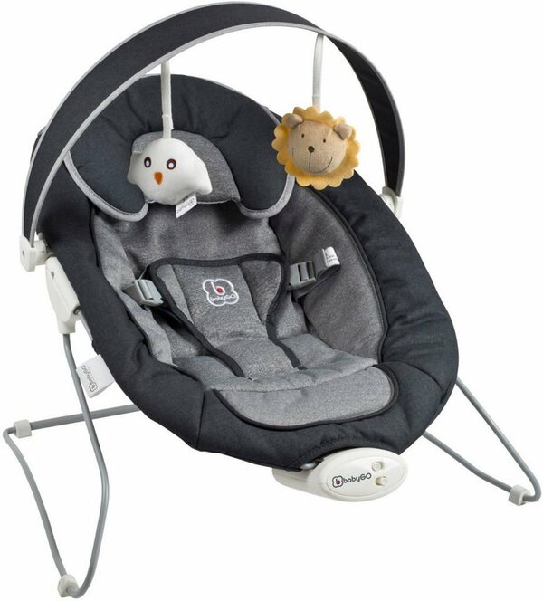 Bild 1 von BabyGo Babywippe Cozy, anthracite, mit Sound und Vibrationsfunktion, Grau