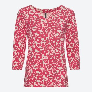 Damen-Shirt mit Blumenmuster, Pink
