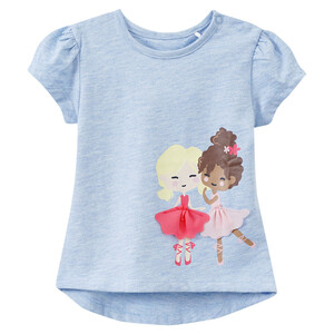 Baby T-Shirt mit Ballerina-Motiv HELLBLAU