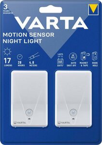 VARTA Nachtlicht »VARTA Motion Sensor Nachtlicht Set (2 Stck) ist batteriebetrieben mit Bewegungsfunktion, LED Lichtleistung bis zu 17 Lumen«