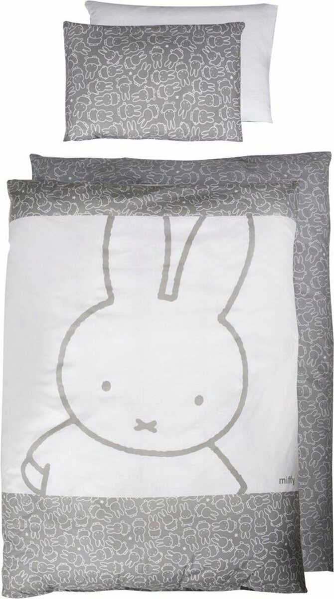 Bild 1 von Roba® Himmelbettgarnitur miffy®, 4-tlg., mit Bettwäsche, Nestchen und Himmel, Grau