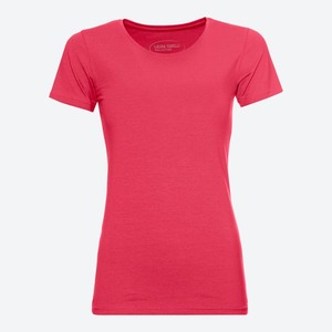 Damen-T-Shirt mit hohem Baumwoll-Anteil, Dark-pink