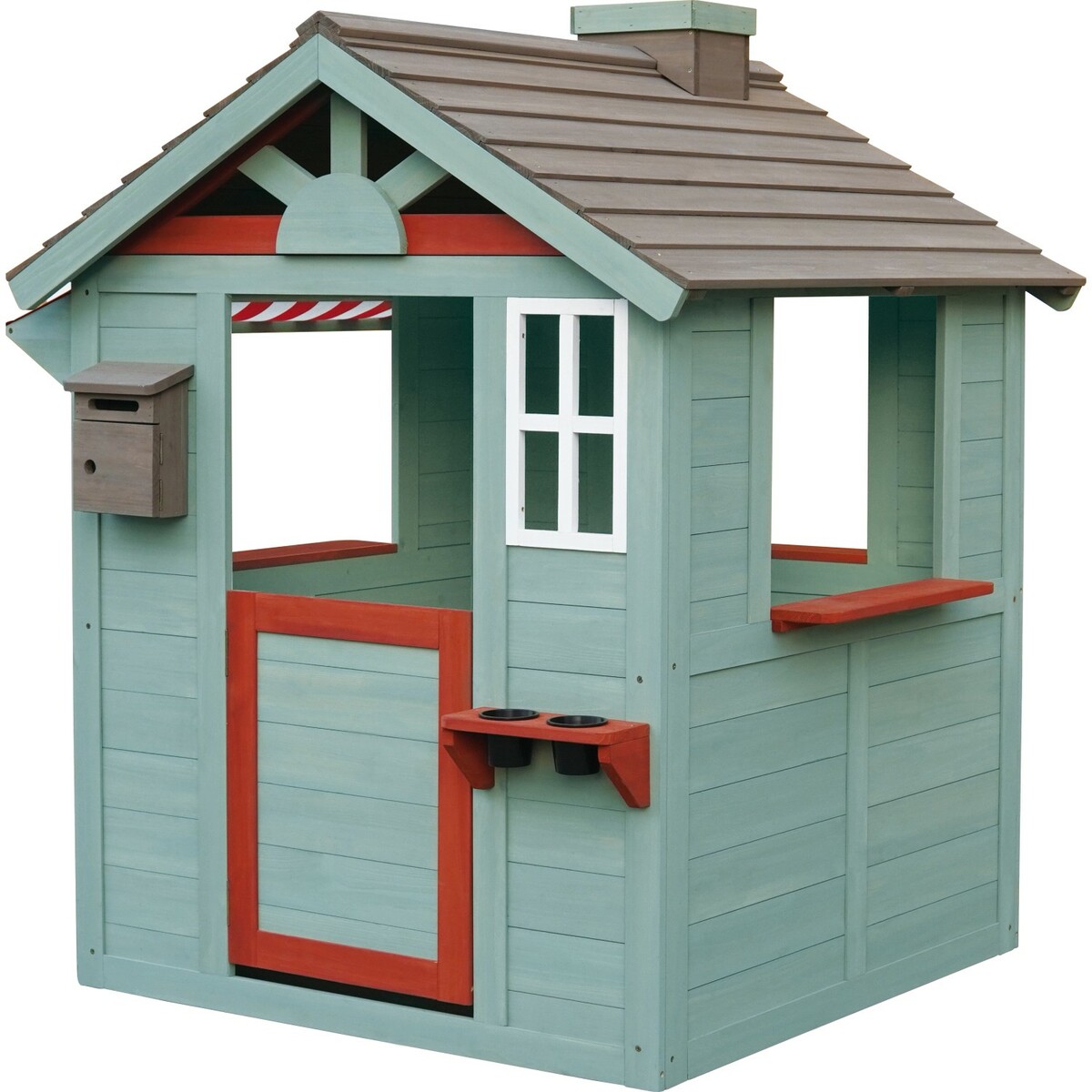 Bild 2 von Spielhaus Tanne 109 cm x 112 cm x 137 cm Grau-Rot-Weiß