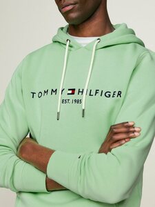 Tommy Hilfiger Kapuzensweatshirt TOMMY LOGO HOODY mit Kapuze und Kängurutasche, Grün