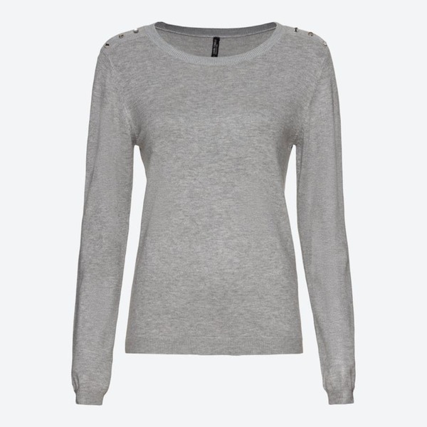Bild 1 von Damen-Pullover mit Zierknöpfen, Light-gray