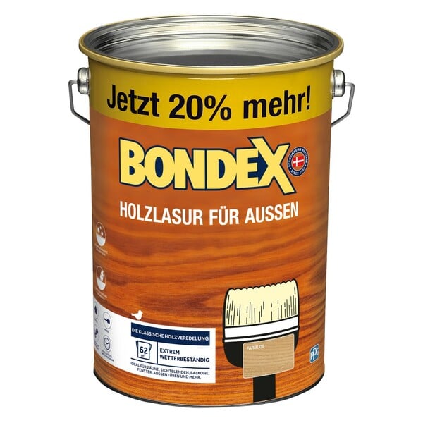 Bild 1 von Bondex Holzlasur für Außen Farblos seidenglänzend 4,8 l