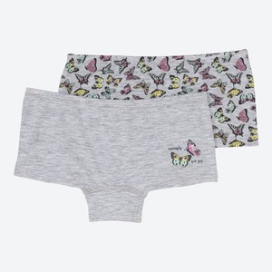 Kinder-Mädchen-Panty mit Schmetterlingen, 2er-Pack, Gray
