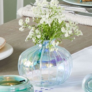 Glas-Vase in Perlmutt-Optik, ca. 11x9cm, White