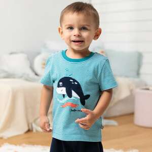 Baby-Jungen-T-Shirt mit Wal-Applikation