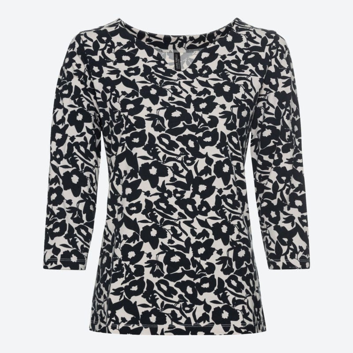 Bild 1 von Damen-Shirt mit Blumenmuster, Dark-blue