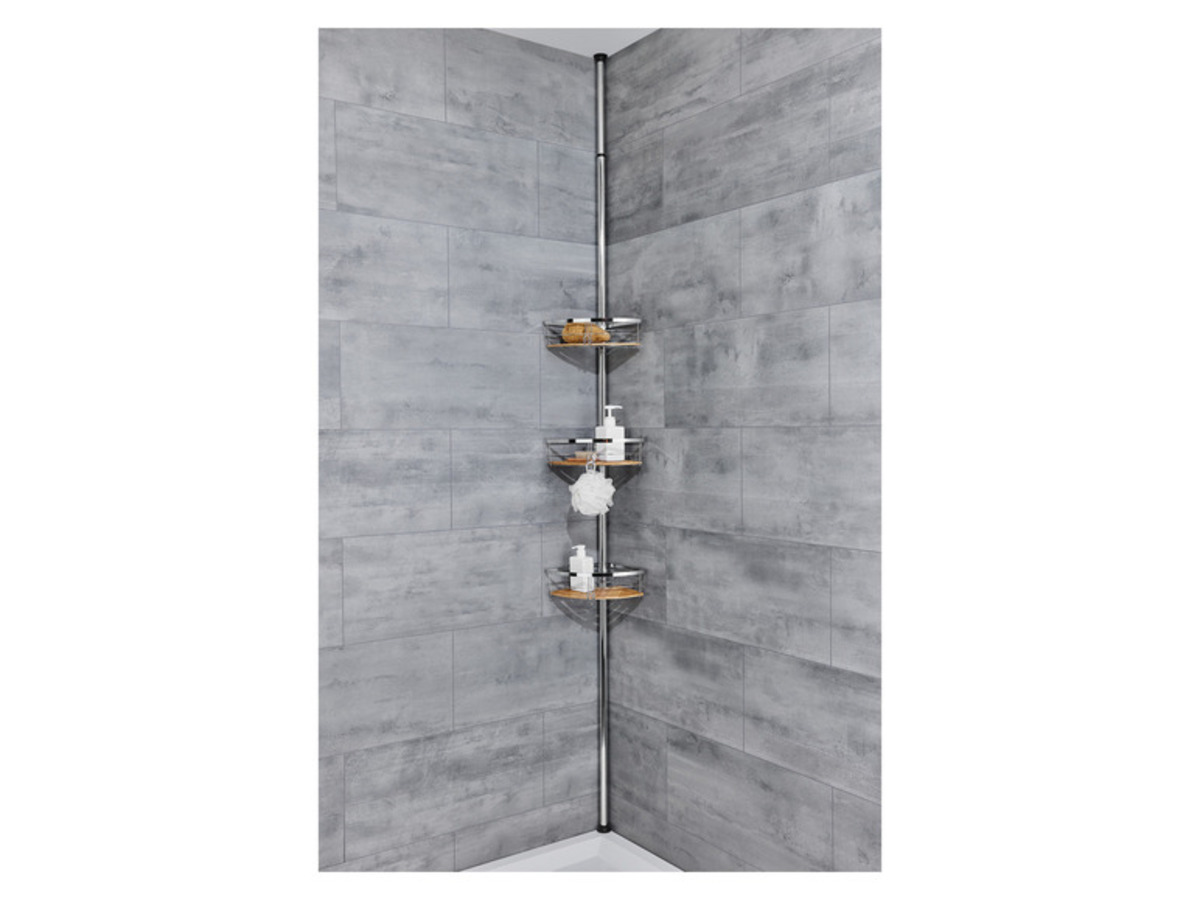 Bild 3 von LIVARNO home Duscheckregal Teleskopierbar Bambus verchromt