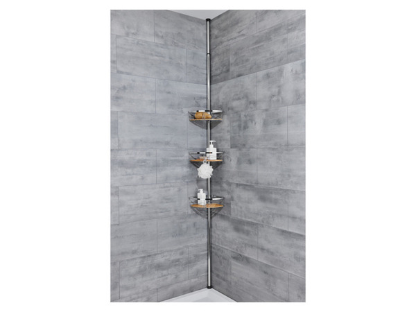 Bild 3 von LIVARNO home Duscheckregal Teleskopierbar Bambus verchromt