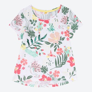 Kinder-Mädchen-T-Shirt in tropischem Design, White