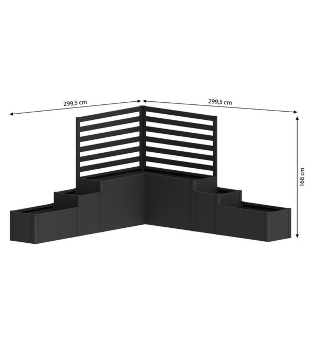 Bild 2 von Biohort Hochbeet DaVinci Version 1, dunkelgrau-metallic, ca. B299,5/H168/T299,5 cm