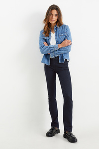 C&A Premium Denim by C&A-Straight Jeans-Mid Waist-LYCRA®, Blau, Größe: 34