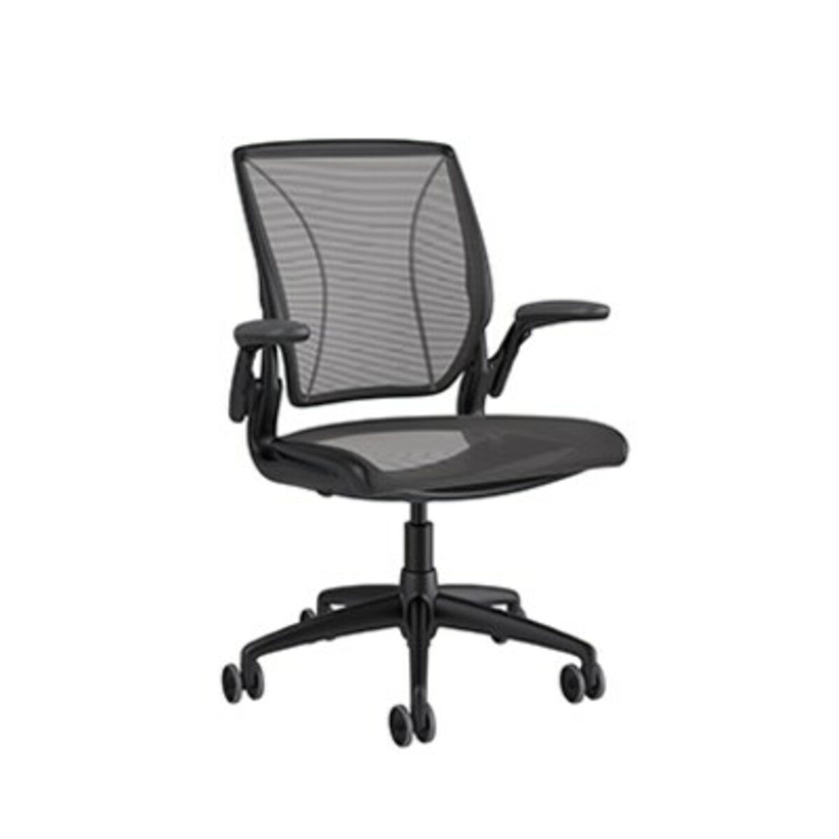 Bild 1 von Humanscale World Chair Schreibtischstuhl mit Teppichrollen, schwarz