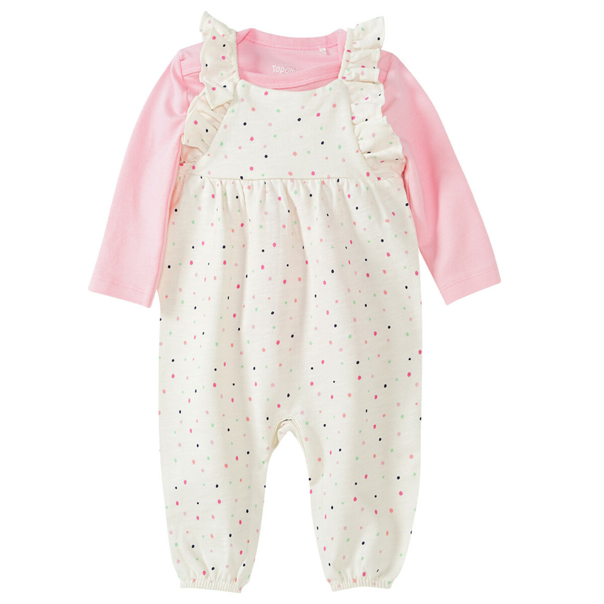 Bild 1 von Newborn Strampler und Langarmbody im Set CREME / ROSA