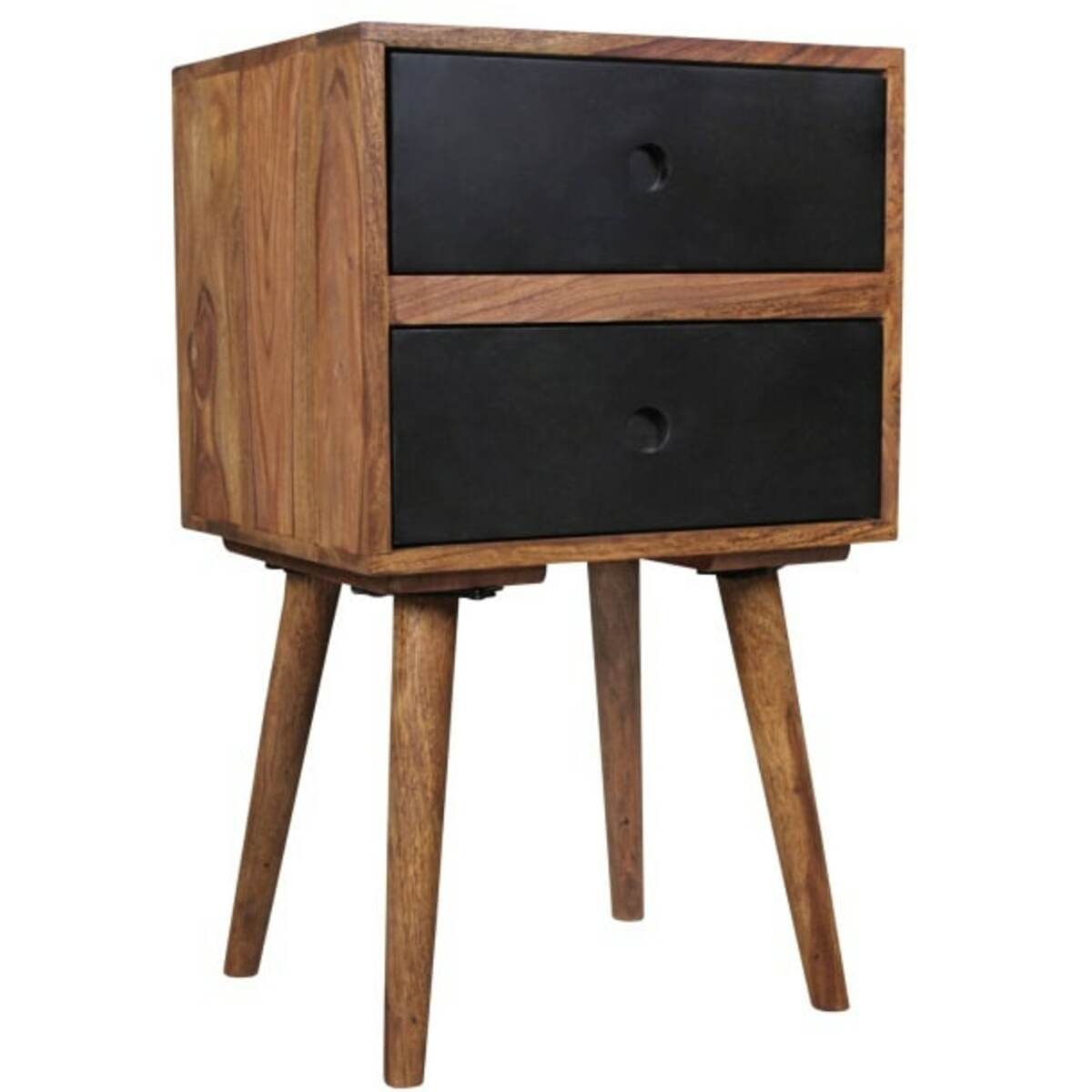 Bild 1 von Nachttisch Limerick 40 x 67 cm Massivholz braun/schwarz