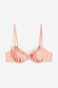H&M Unwattiertes Bikinitop Pfirsichrosa, Bikini-Oberteil in Größe 75B. Farbe: Peach pink