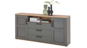 Sideboard mit 3 Schubladen - grau - Artisan Eiche - VENEZIA