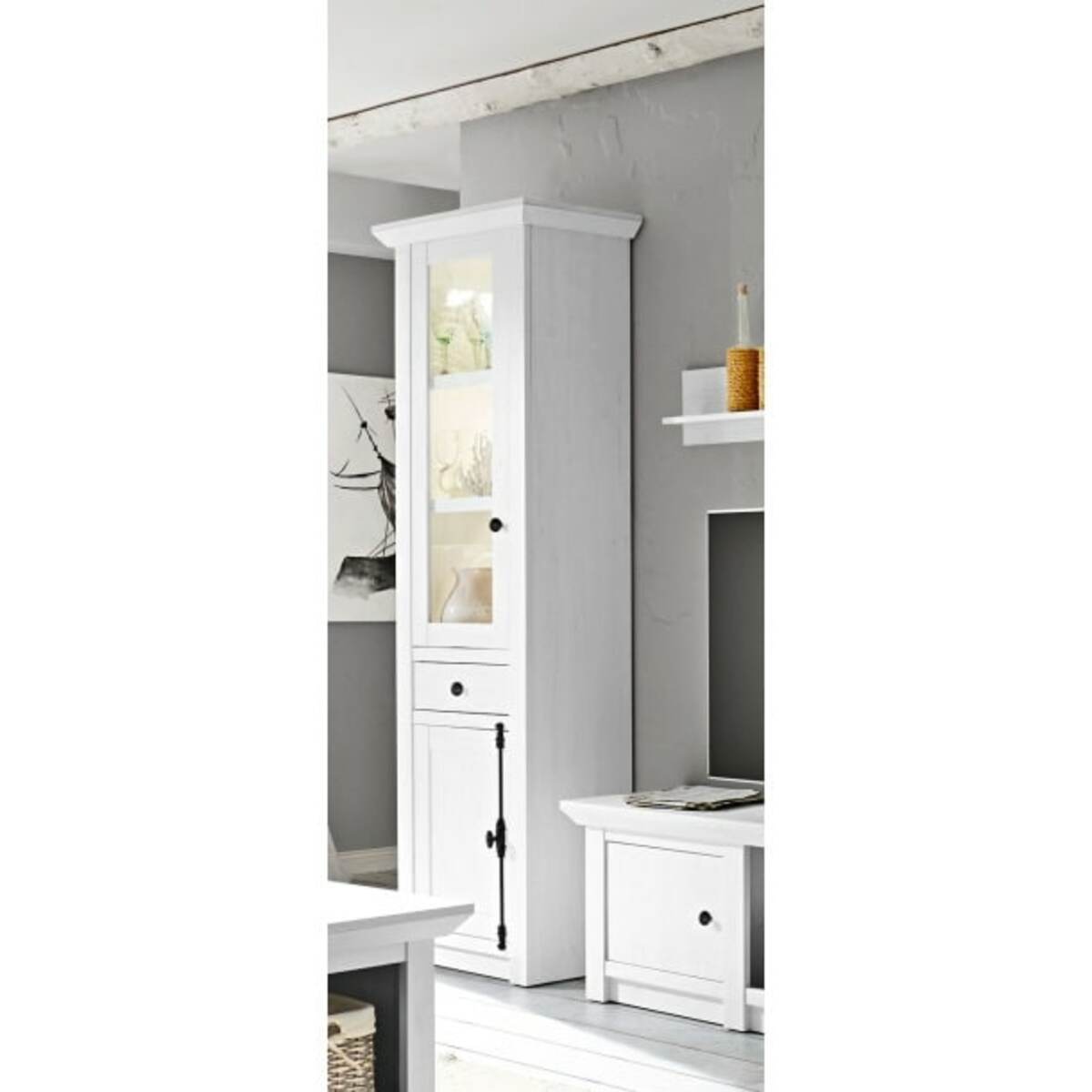 Bild 1 von Vitrine Westerland, Pinie Weiß Nachbildung