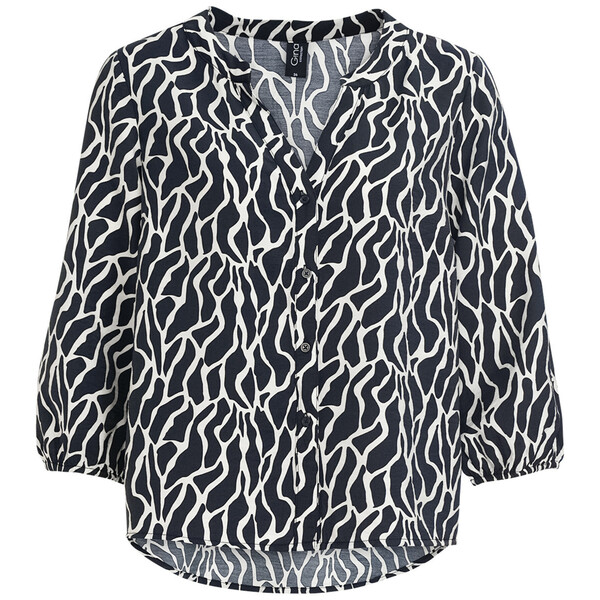 Bild 1 von Damen Bluse mit Allover-Print DUNKELGRAU / WEISS