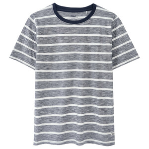Jungen T-Shirt mit Streifen DUNKELBLAU / WEISS