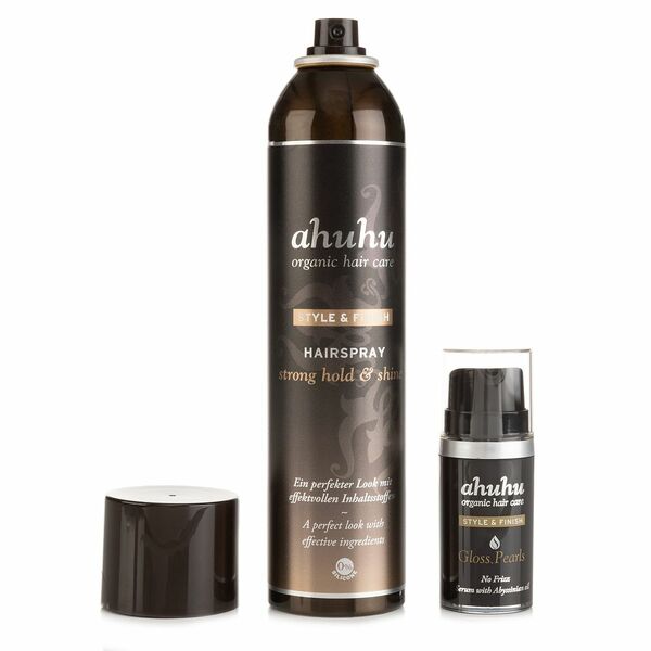 Bild 1 von ahuhu organic hair care Style & Finish Hairspray 300ml & Gloss Pearls 15ml